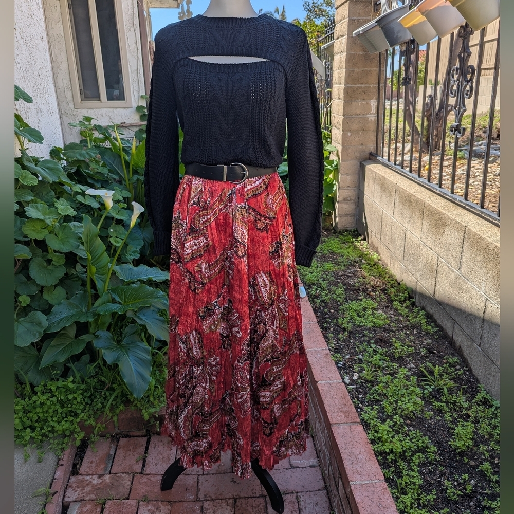 Vintage Maxi Crinkle Skirt, The Travel Collection